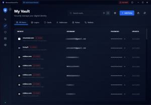 BrowserGuard Vault password protectioon
