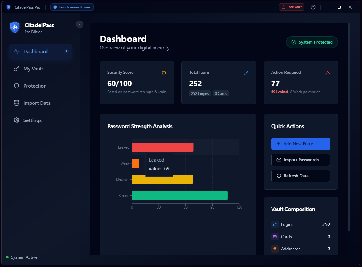 CitadelPass Password manager Vault