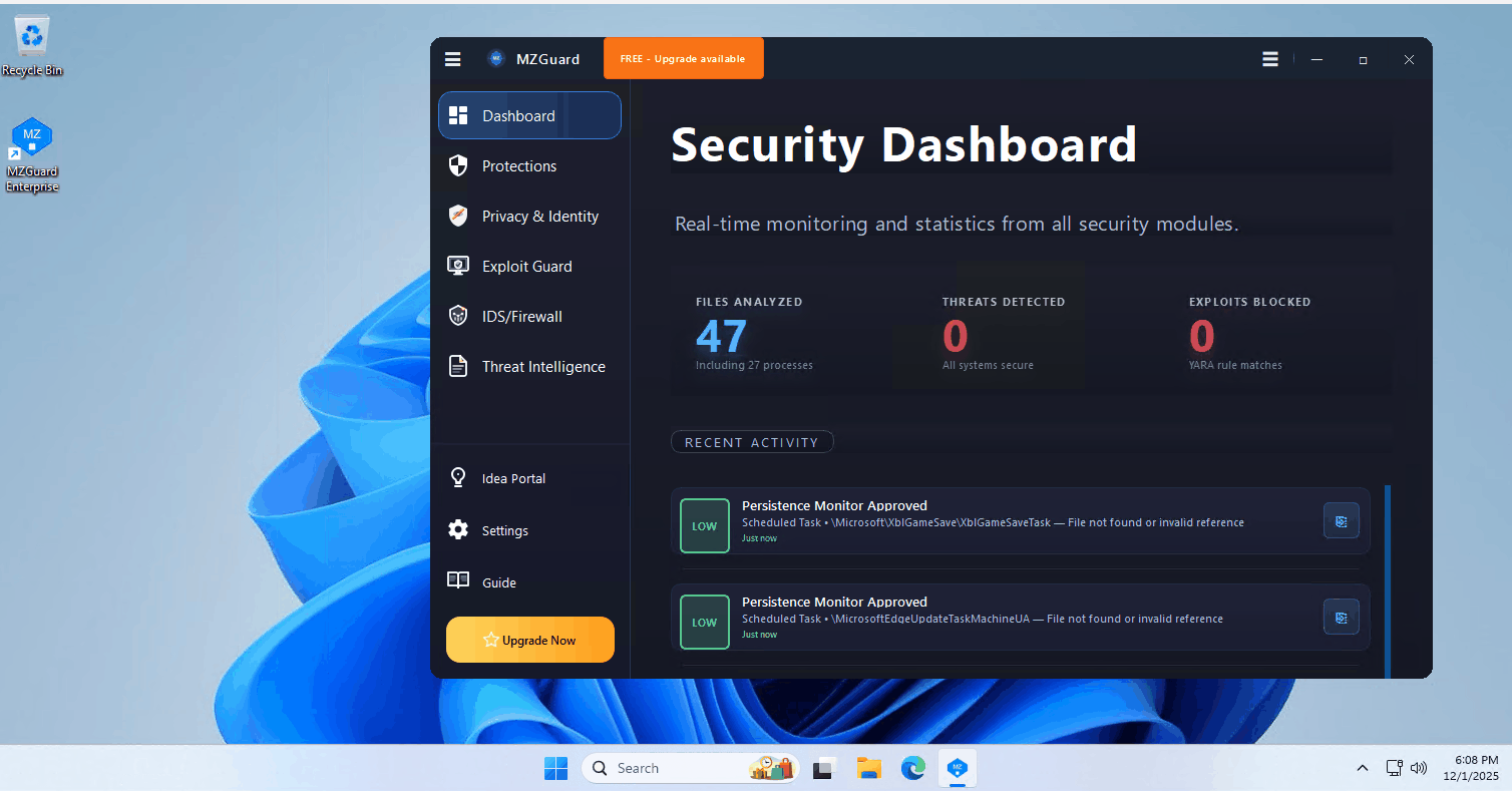 MZGuard Real-Time Monitoring